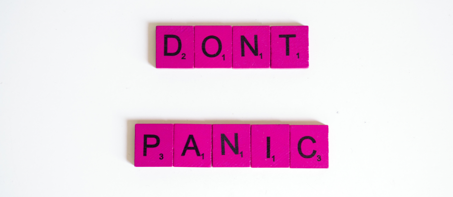 Schriftzug Don't Panic